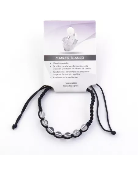Descubre los beneficios de usar una pulsera elástica de cuarzo blanco cristalino. Conecta con tu chakra corona, encuentra clarid