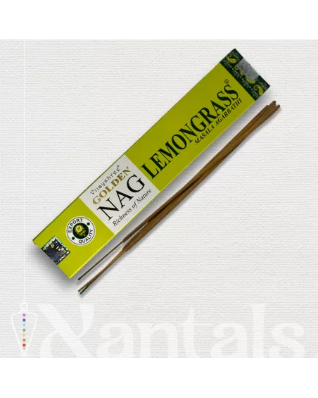 Incienso de Lemongrass Golden NAG MASALA AGARBATHI de Vijayshree: Beneficios y Usos
