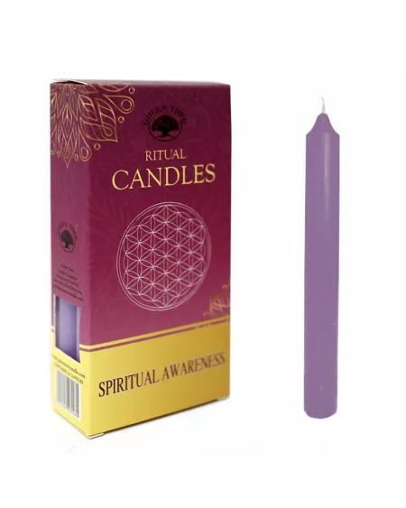 Vela Green Tree para rituales de Conciencia Espiritual. De 12 cm x 13 mm