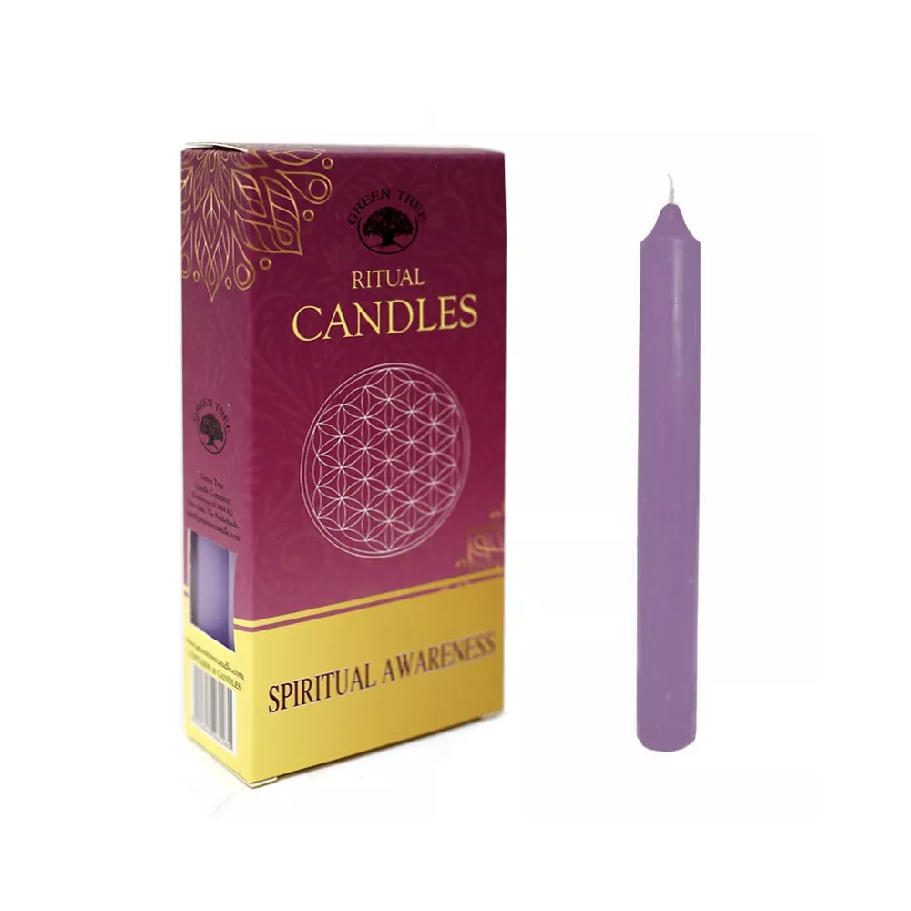 Vela Green Tree para rituales de Conciencia Espiritual. De 12 cm x 13 mm