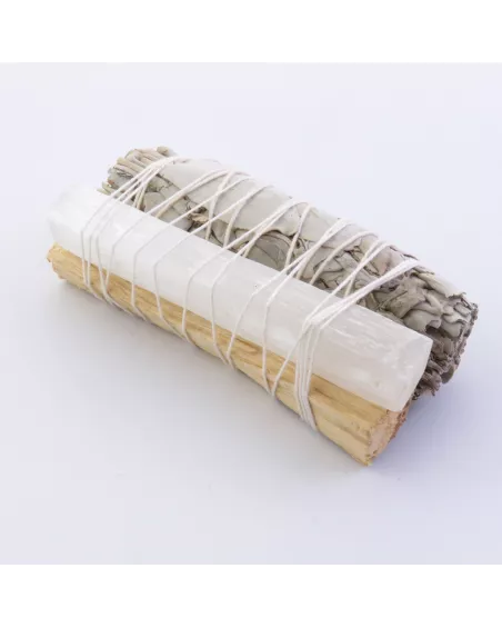Atadito de Salvia Blanca, Palo Santo y Selenita: Guía de Uso y Beneficios