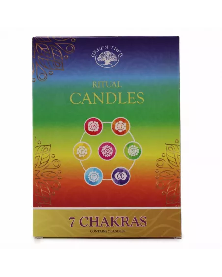 Paquete de 7 Velas de los 7 Chakras de Green Tree: Usos, Rituales y Beneficios
