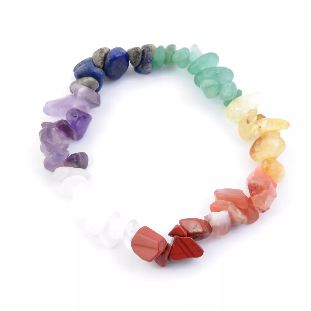 Pulsera elástica de piedra chips natural de los 7 chakras: Usos, beneficios y compatibilidad