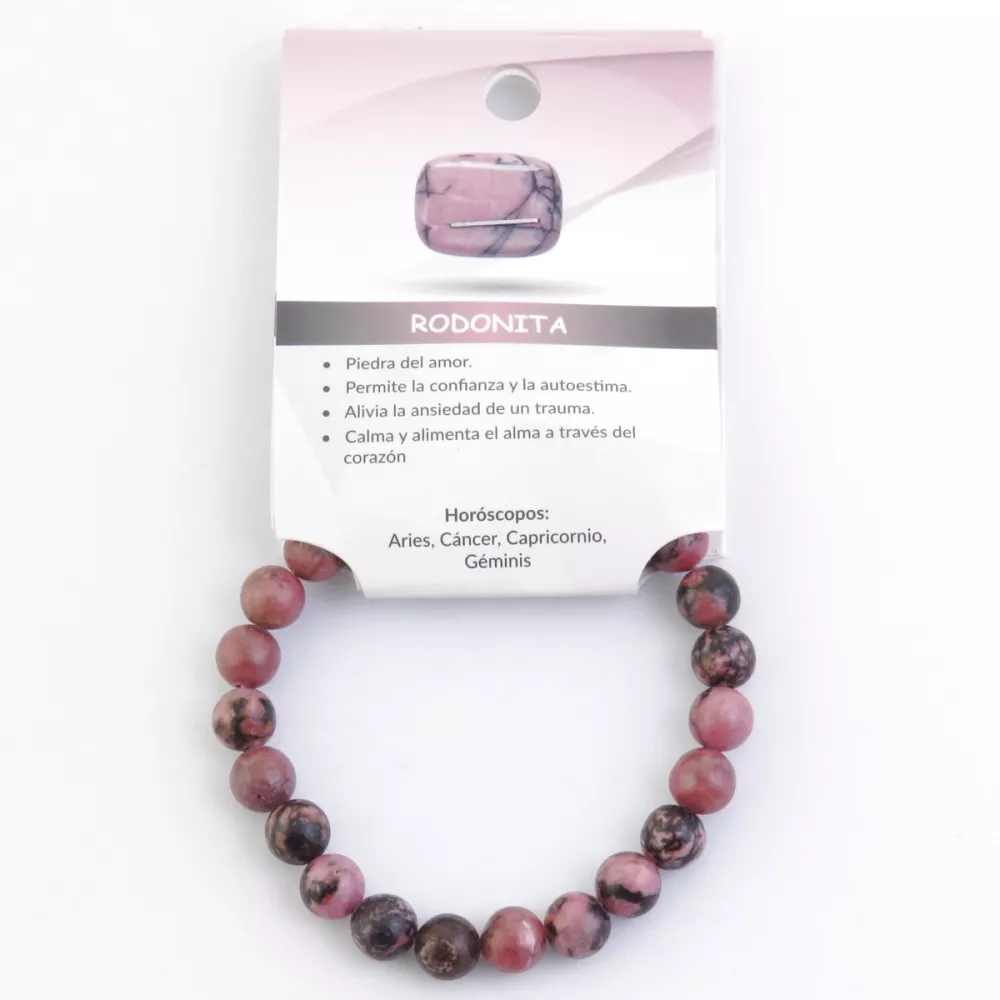 Pulsera de Rodonita: Amor Propio, Chakras y Horóscopos. Transforma Tu Energía