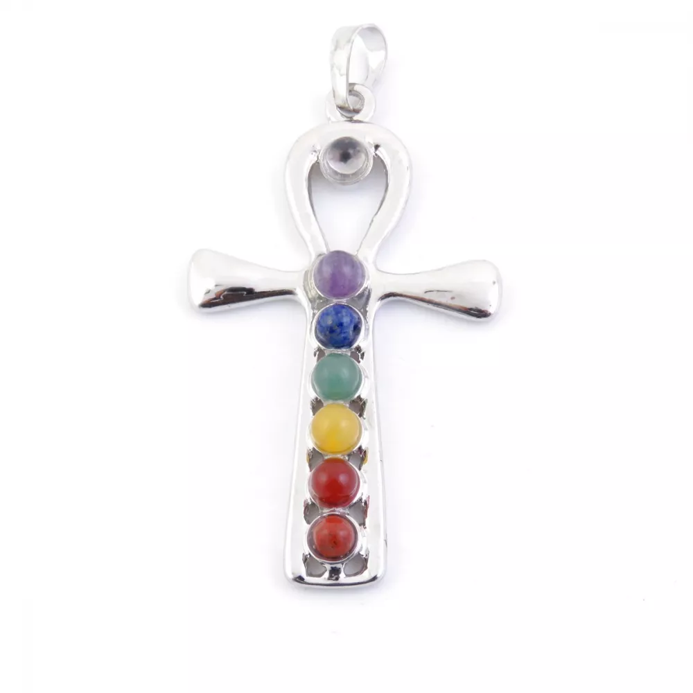 Colgante con forma de Ankh con piedras naturales de los 7 chakras: Descubre sus beneficios y cómo conecta con tu energía y signo