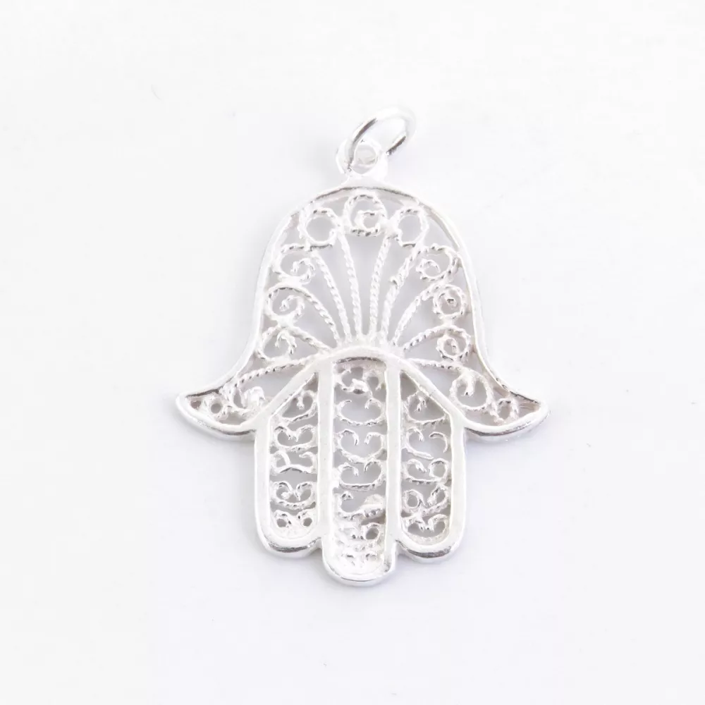 Colgante Mano de Fátima Plata de Ley 925. Beneficios y Significado