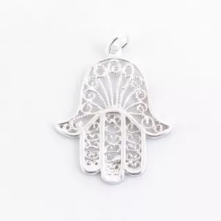 Colgante Mano de Fátima Plata de Ley 925. Beneficios y Significado
