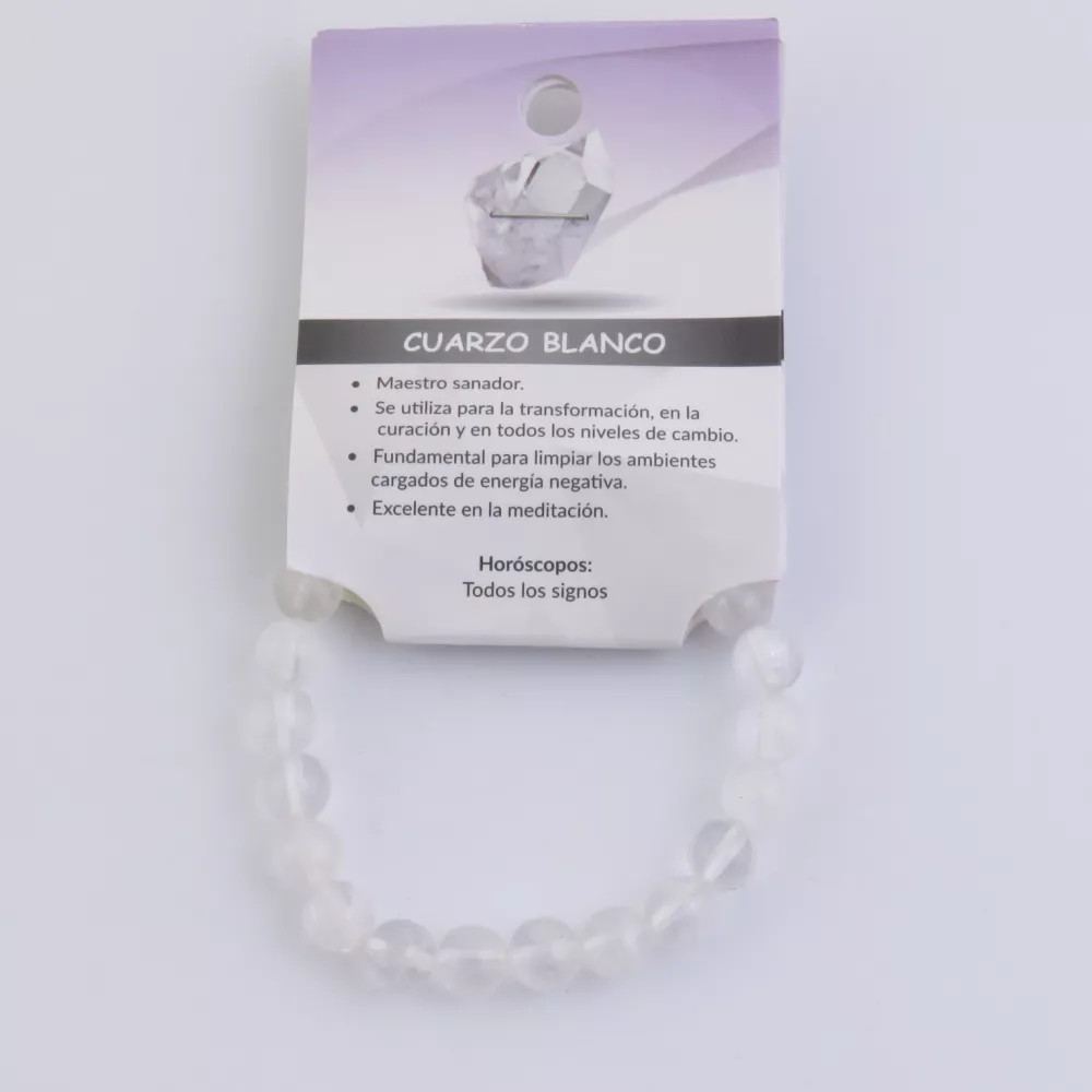 Pulsera de Cuarzo Blanco Cristalino: Energía Pura para tu Chakra y Horóscopo