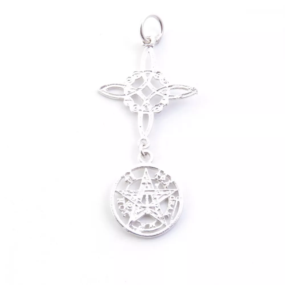 Colgante de Tetragrámaton y Nudo de Bruja: Doble Protección Esotérica