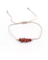 Pulsera de cordón con nudo corredizo con chips de piedras naturales de Jaspe Rojo: Chakras, Horóscopos y Beneficios Espirituales
